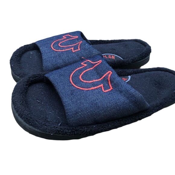 TRUE Religion Slides Slippers BIG LOGO House Slippers Size 9 - Picture 5 of 11